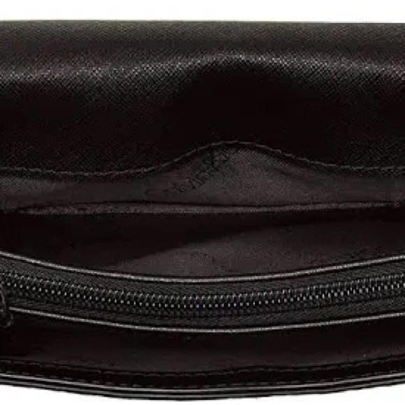 Calvin Klein Flap Patent Python Studded Flap Over Dark Taupe Crossbody - Picture 3 of 6